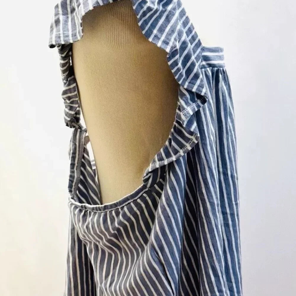 NWT LAUREN CONRAD Women Sleeveless Pullover Square Neck Striped Blue Shirt Sz 2X - Picture 6 of 15